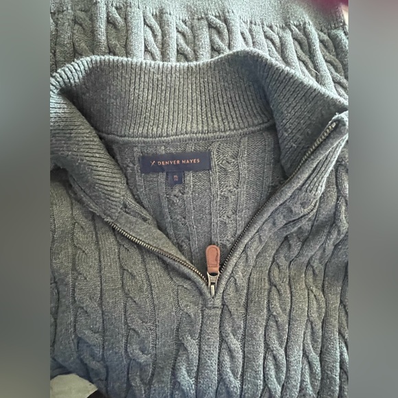 NWOT Denver Hayes Mens Cable Knit 🧶 Sweater w/ Zipper at Neck!! - Picture 4 of 8